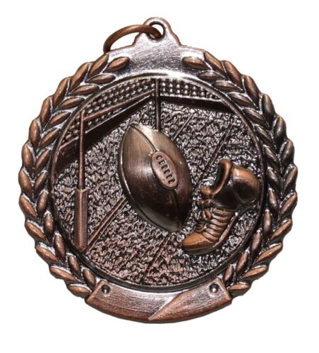 45mm SCULPTED MEDAL - RUGBY - BRONZE