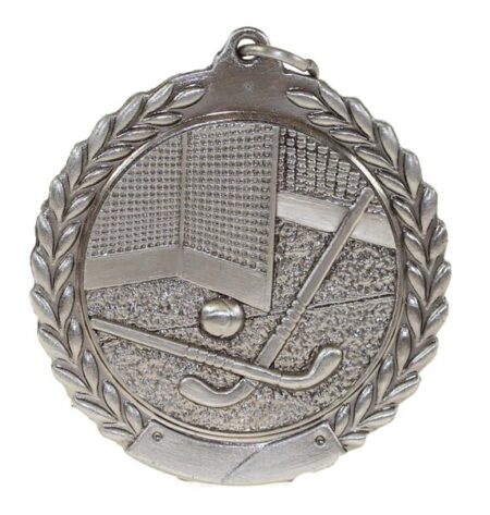 45mm SCULPTED MEDAL - HOCKEY - ANTIQUE SILVER