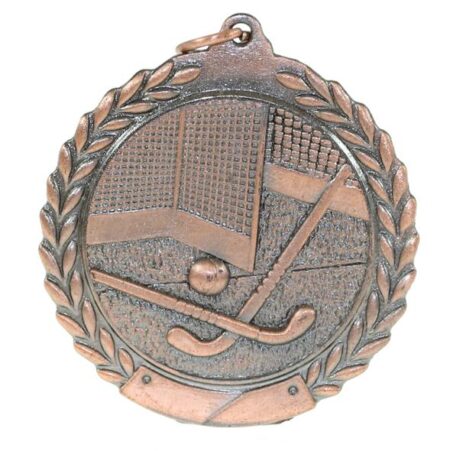 45mm SCUPLTED MEDAL - HOCKEY BRONZE