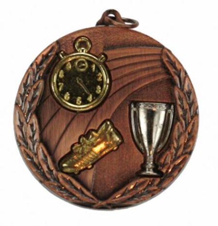 50mm TRI COLOURED MEDAL - TRACK - BRONZE