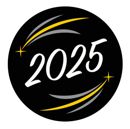 YEAR DATE -1" BLACK ACRYLIC DOME Insert